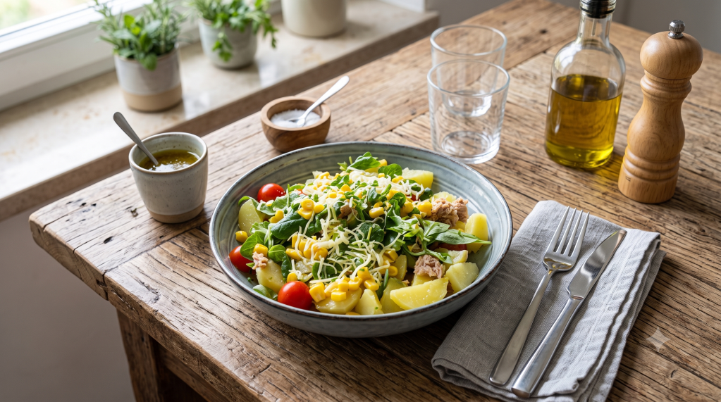 🥗 ENSALADA REBELDE DE PATATA, CANÓNIGOS, ATÚN Y MOZZARELLA&nbsp;🥗